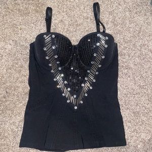 Beautiful corset with gem and beads 🫶🏻